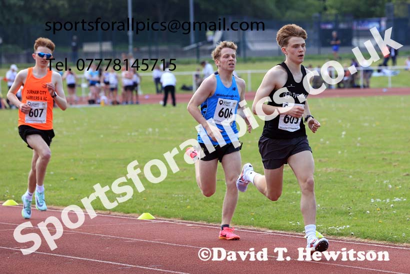 Mens Under-20s 800 metres, 2024 North Eastern Track and Field Champs., Middlesbrough.  Photo: David T. Hewitson/Sports for All Pics